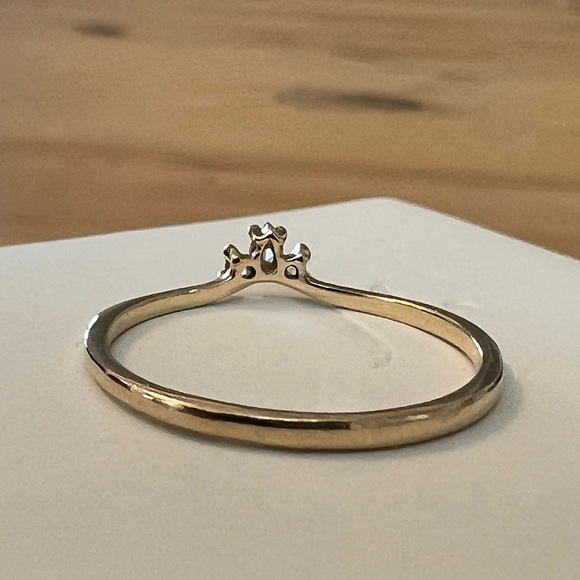 Laurie Fleming rose cut pear diamond Aika ring. 14k yellow gold. Size 7.5 - Picture 5 of 9